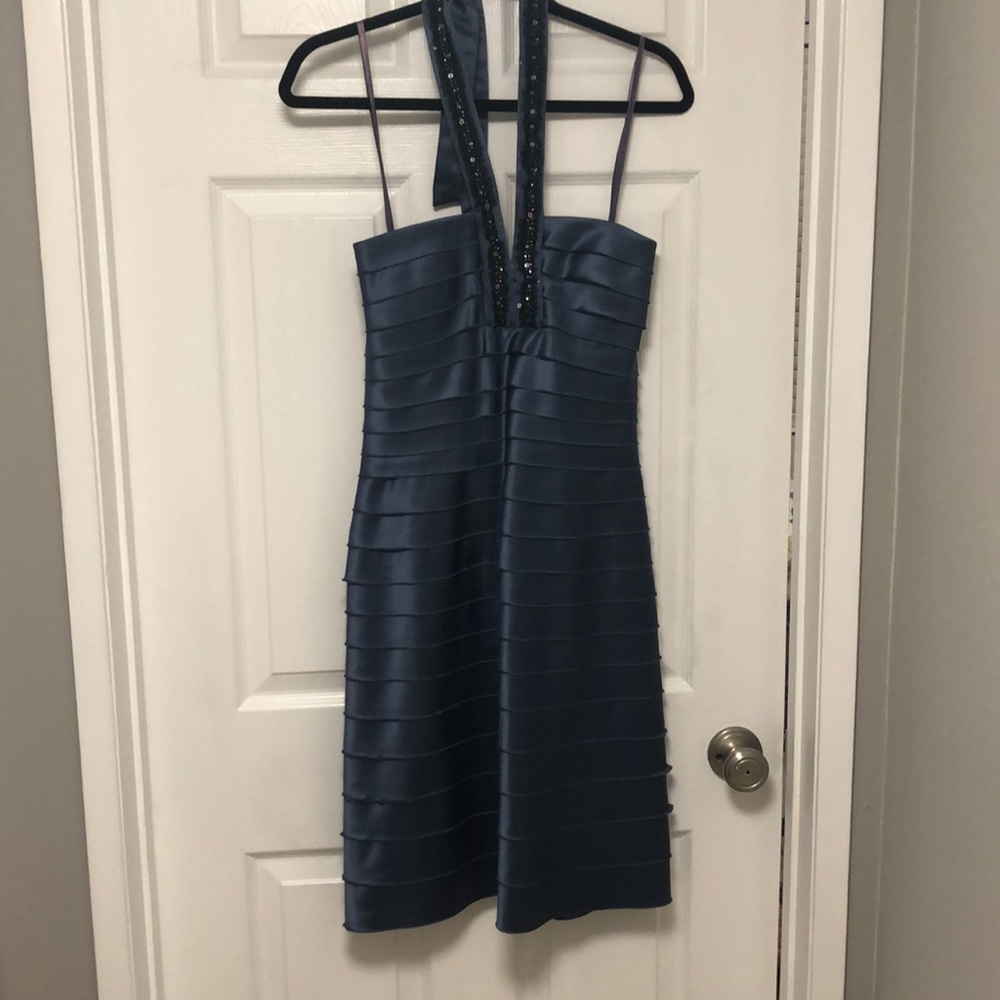 BCBG Blue Raw Hem Bandage Dress